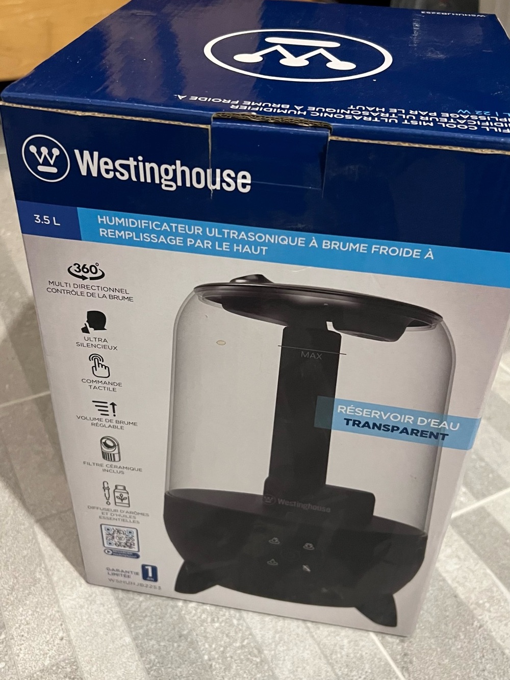 3.5L Ultrasonic Humidifier - Transparent / Black